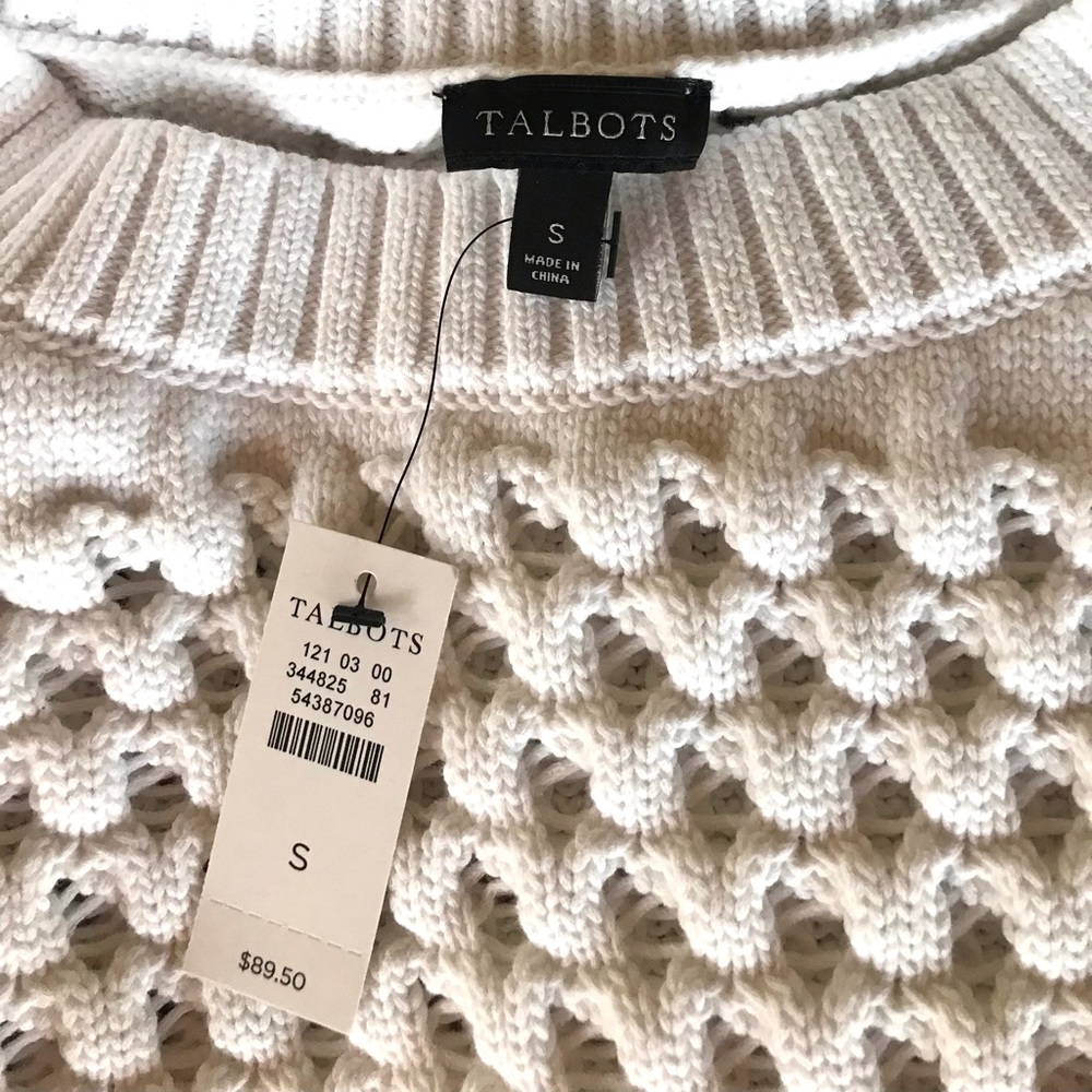 Talbots chunky knit white sweater - Picture 4 of 5